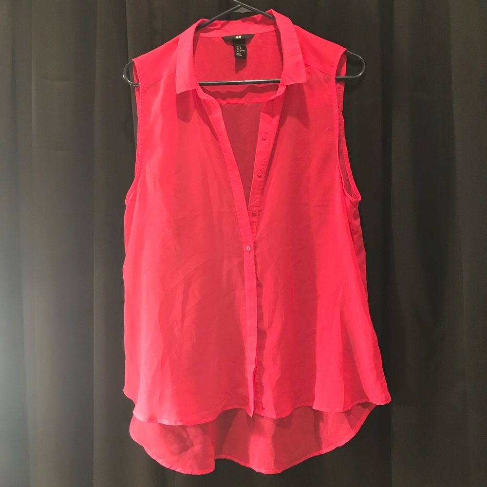 Pink/magenta buttons down blouse
